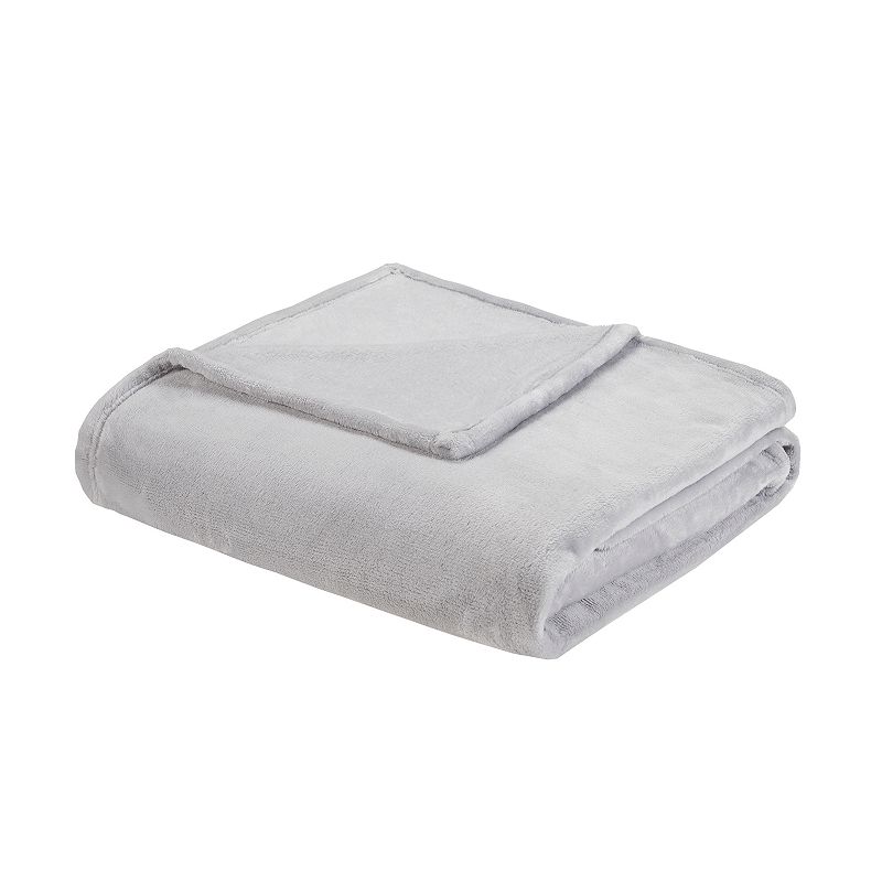 Intelligent Design Microlight Plush Oversized Blanket, Grey, King