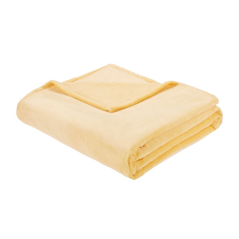 Intelligent Design Microlight Plush Oversized Blanket, Yellow, Twin