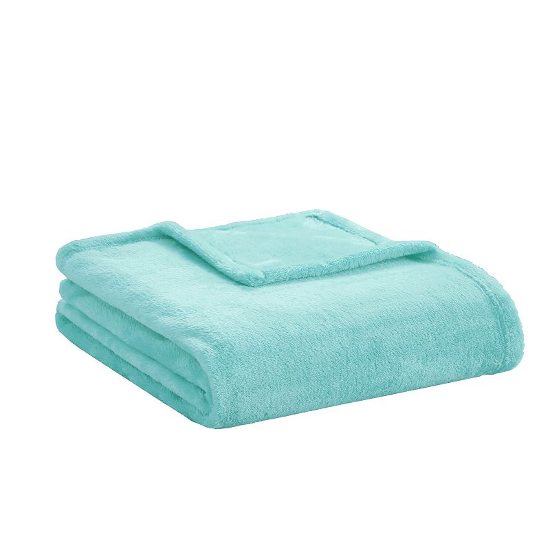 Intelligent Design Oversized Microlight Plush Throw Blanket, Turquoise/Blue