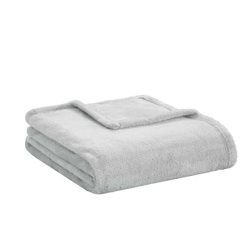 Intelligent Design Oversized Microlight Plush Throw Blanket, Grey