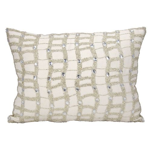 Michael Amini Beaded Ladders Throw Pillow