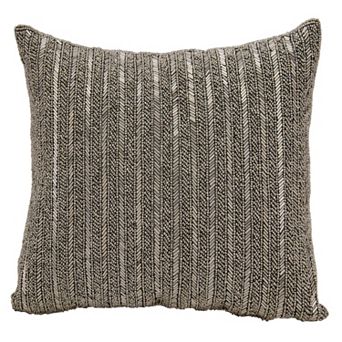 Michael Amini Beaded Stripes Throw Pillow