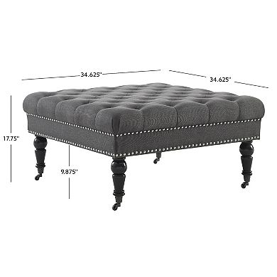 Linon Isabelle Square Tufted Ottoman