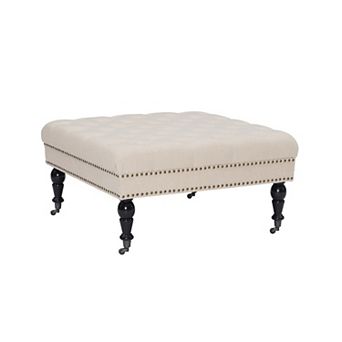 Linon Isabelle Square Tufted Ottoman