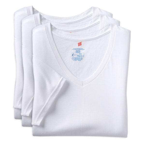 Mens Hanes 3 Pack Ultimate X Temp V Neck Tees