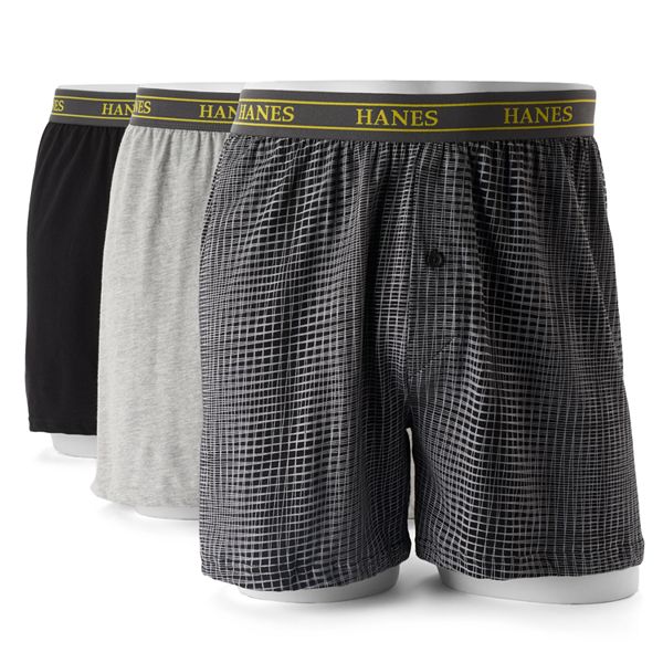 Mens Hanes Ultimate 3 Pack Tagless Woven Boxers 9534