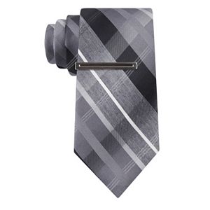 Men's Van Heusen Patterned Skinny Tie with Tie Bar