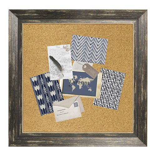 Parisian Home Black Framed Burlap Cork Wall Decor