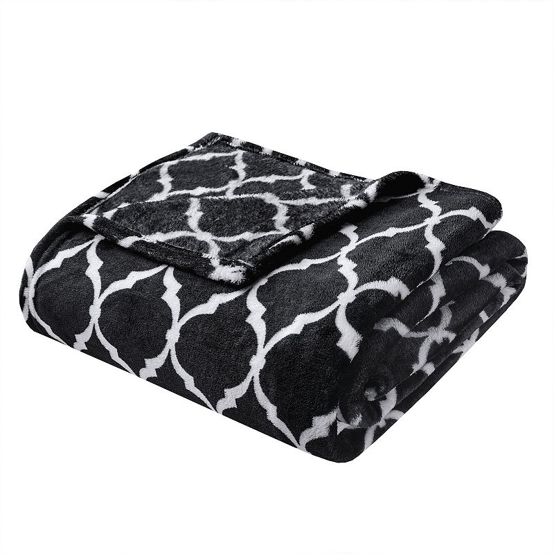 Madison Park Ogee Oversized Throw Blanket, Black