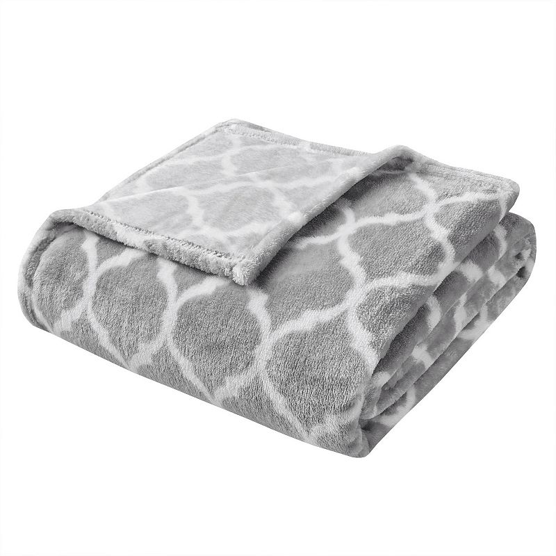 Madison Park Ogee Oversized Throw Blanket, Grey