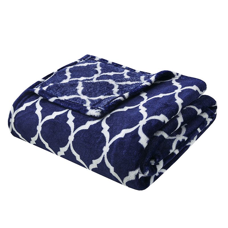 Madison Park Ogee Oversized Throw Blanket, Blue