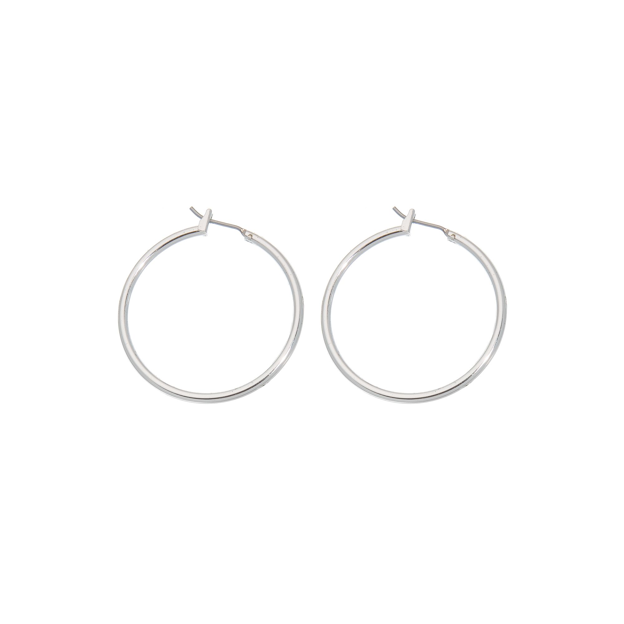 Napier® Silver Tone Hoop Earrings, Womens