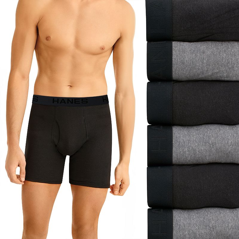 Mens Hanes Classics 5-pack + 1 Bonus Tagless Boxer Briefs, Size: XL, Multi