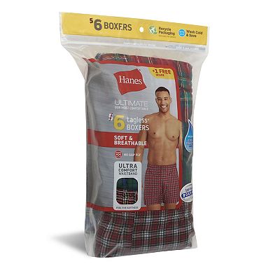 Men's Hanes® 5+1 Bonus Pack Ultimate Comfort Flex Boxer Underwear