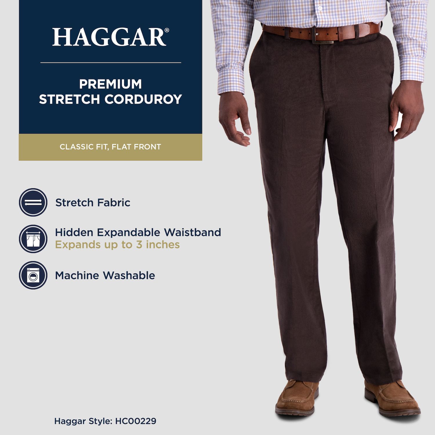 haggar classic fit premium stretch cord