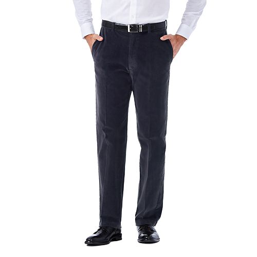 Mens Haggar Classic Fit Stretch Expandable Waistband Corduroy Pants