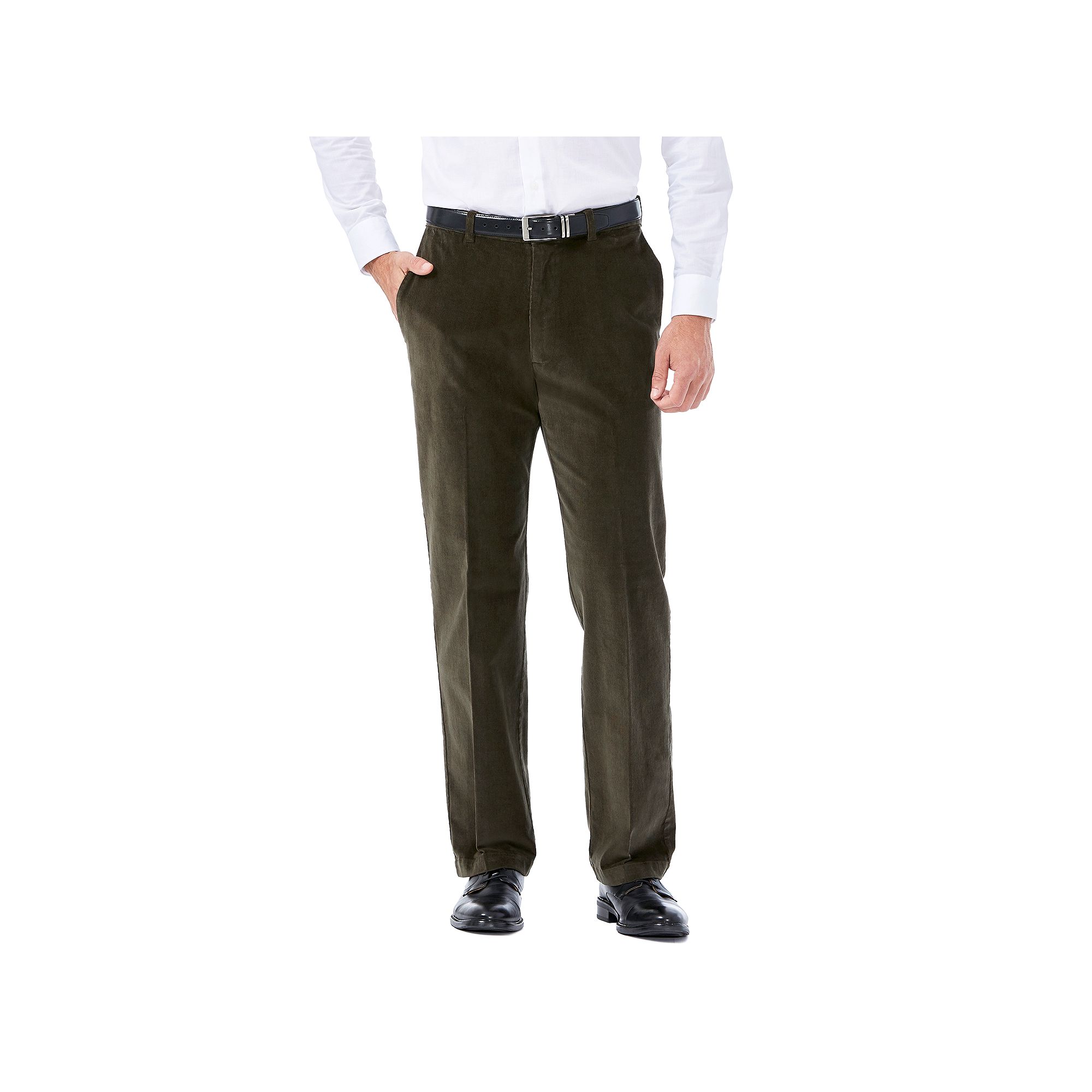 Mens Haggar® Classic-Fit Stretch Expandable Waistband Corduroy Pants, Siz