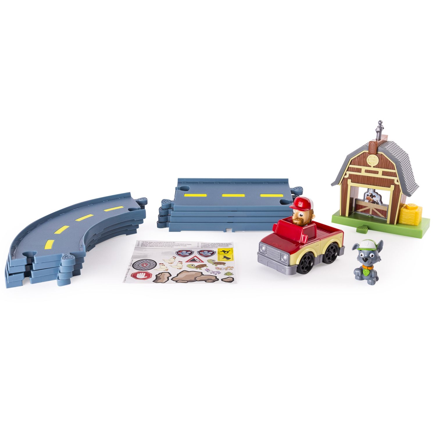 paw patrol rocky's barn rescue track set