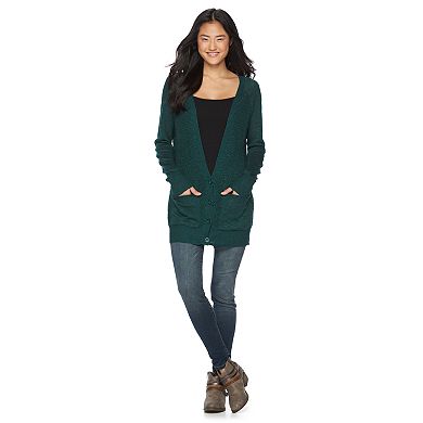 Juniors' Mudd® Button-Down Boyfriend Cardigan