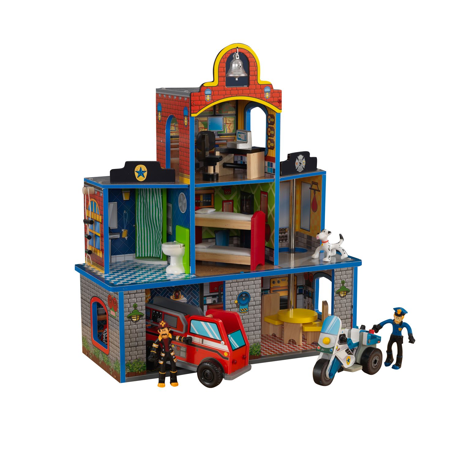 toy fire station & police station playset