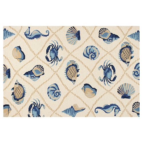 KAS Rugs Harbor Seaside Shells Indoor Outdoor Rug