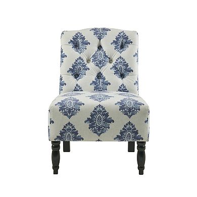 Madison Park Lina Button Tufted Upholstered Armless Accent Chair