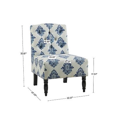 Madison Park Lina Button Tufted Upholstered Armless Accent Chair