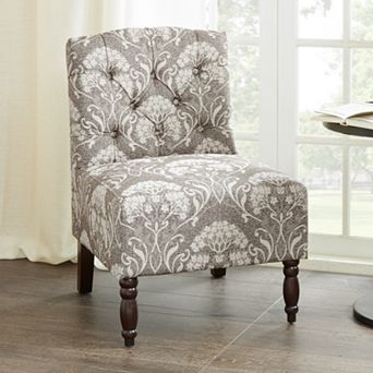 Madison Park Lina Button Tufted Upholstered Armless Accent Chair