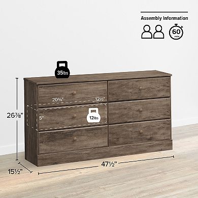 Prepac Astrid 6-Drawer Dresser