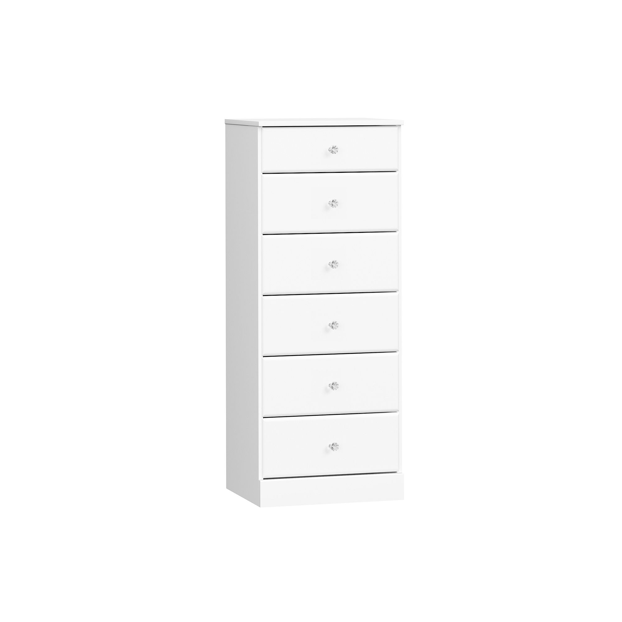 Prepac Astrid 6-Drawer Tall Dresser, Crystal White