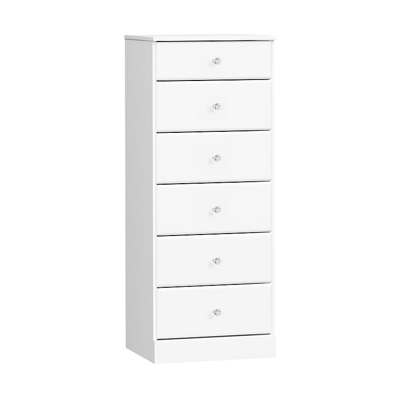 Prepac Astrid 6-Drawer Tall Dresser, White