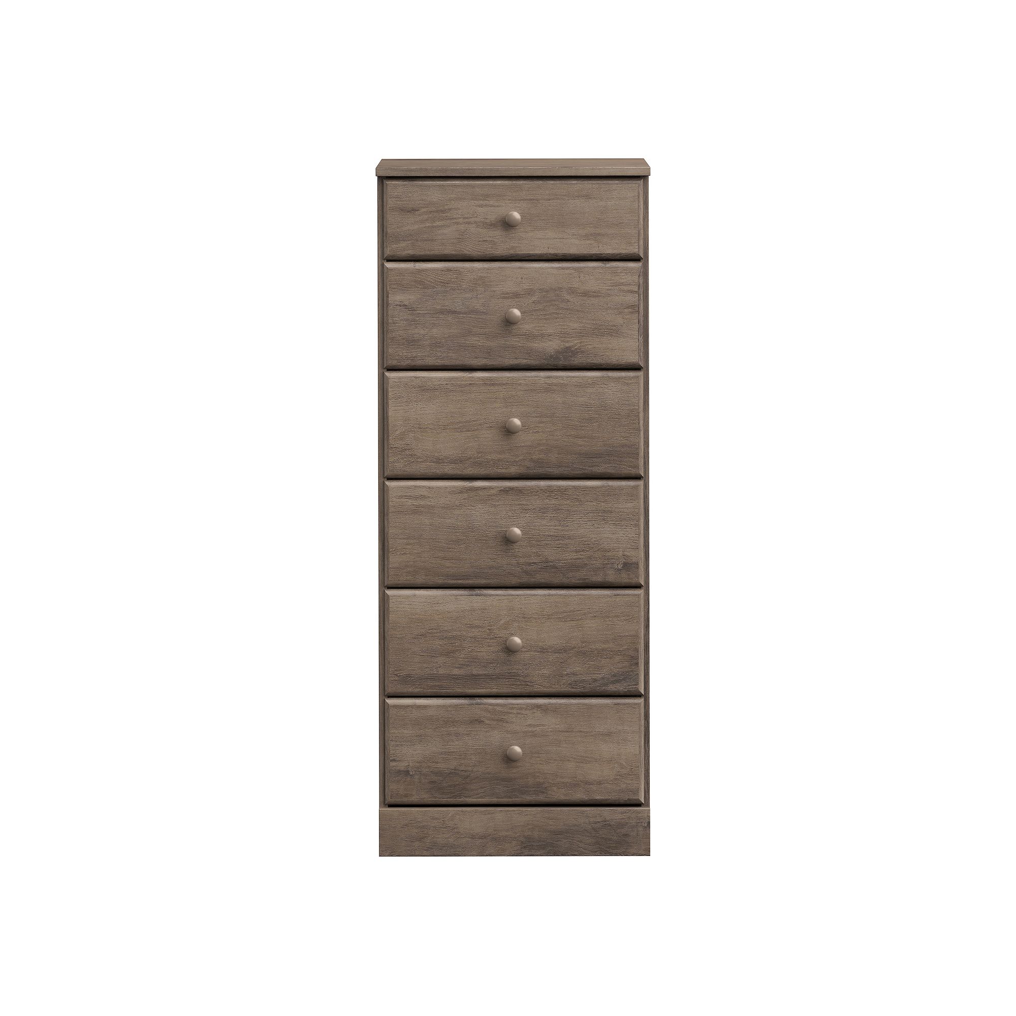 Prepac Astrid 6-Drawer Tall Dresser, Drifted Gray