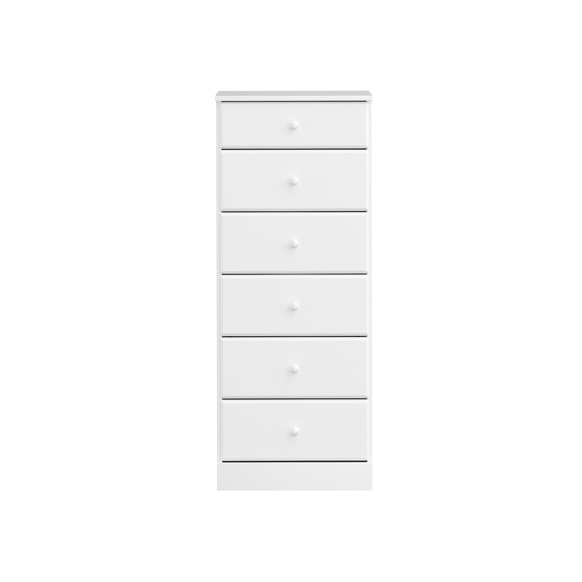 Prepac Astrid 6-Drawer Tall Dresser, White