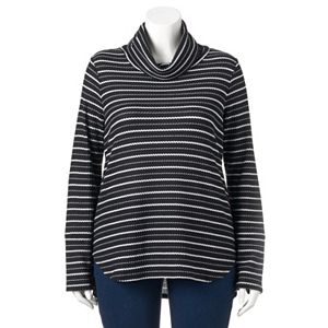 Plus Size Dana Buchman Striped Textured High-Low Tunic