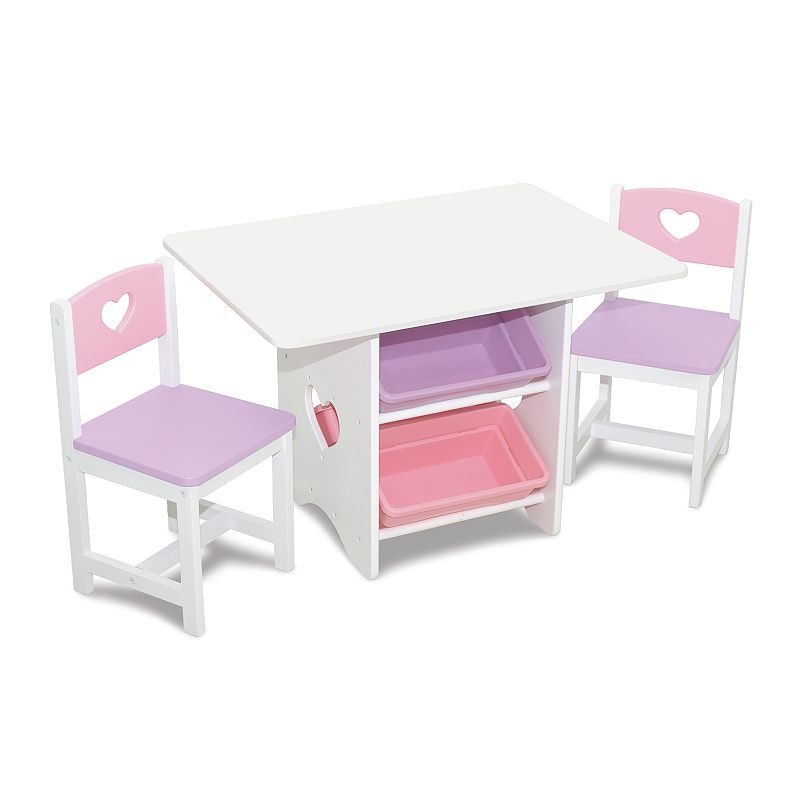 KidKraft Heart Table and Chair Set, Multicolor