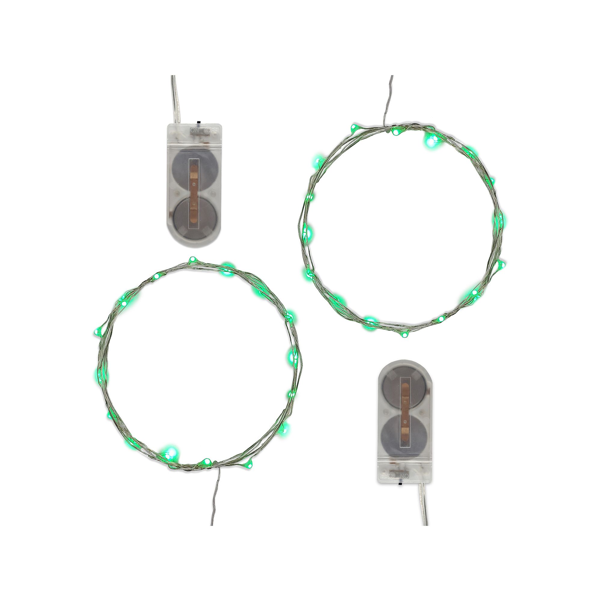 LumaBase Waterproof Mini LED String Light 2-piece Set, Green