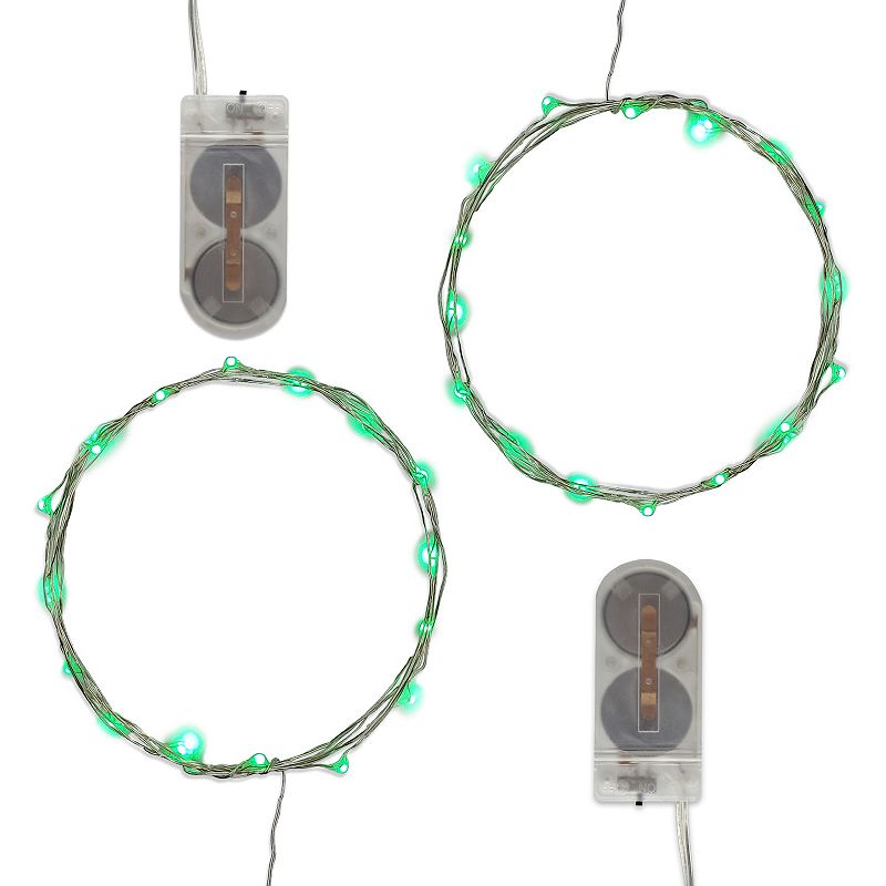 LumaBase Waterproof Mini LED String Light 2-piece Set, Green