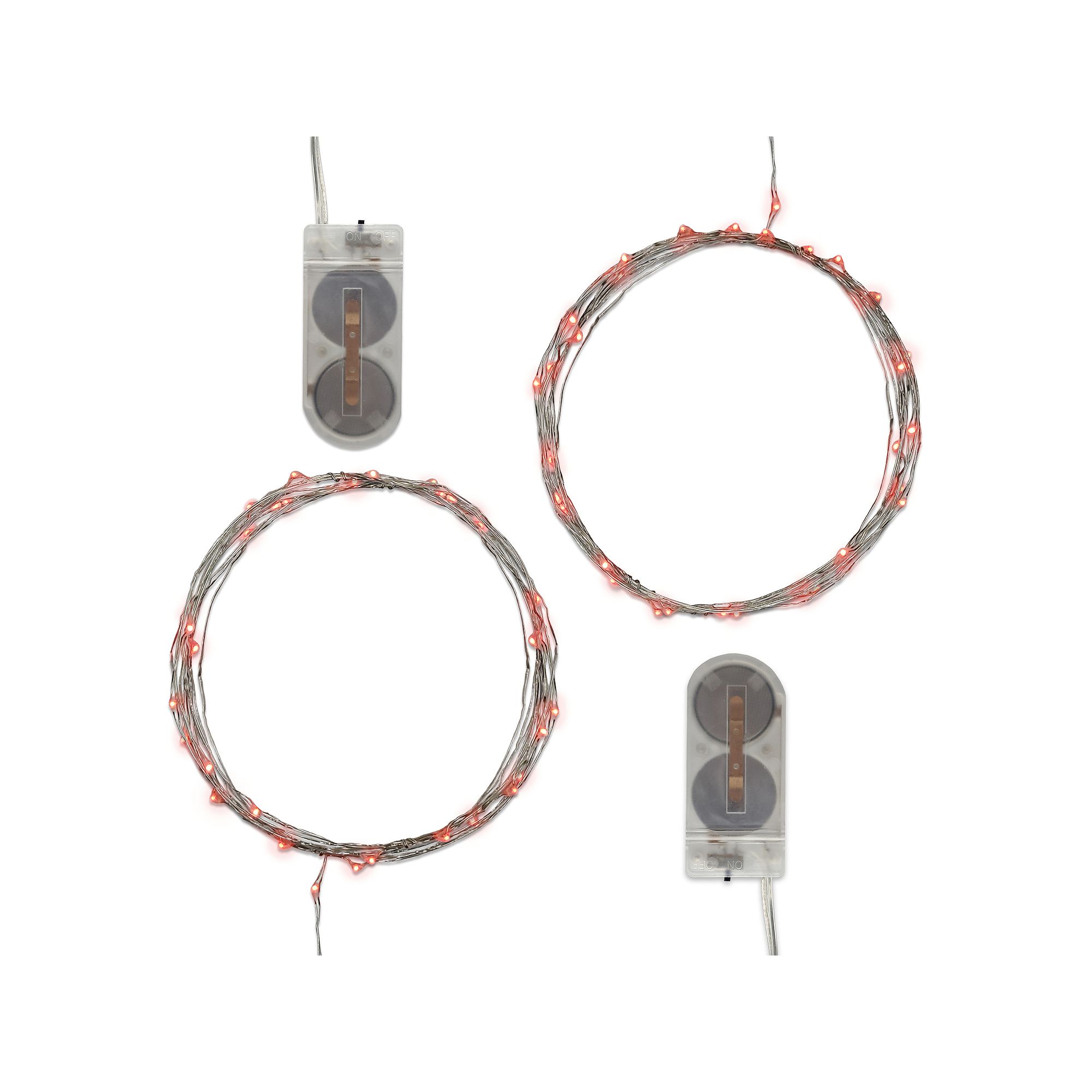 LumaBase Waterproof Mini LED String Light 2-piece Set, Red