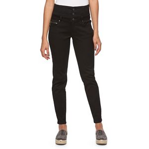 Juniors' Tinseltown High-Waisted Zipper Jeggings