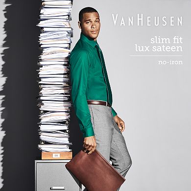Men's Van Heusen Slim-Fit Lux Sateen No-Iron Dress Shirt