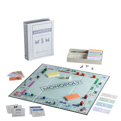 Monopoly Game Linen Vintage Bookshelf Edition By Winning