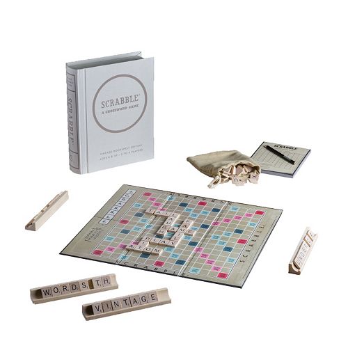 Scrabble Game Linen Vintage Bookshelf Edition By Winning Solutions