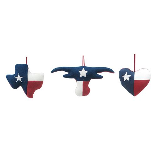 St. Nicholas Square® Plush Texas Christmas Ornament 3-piece Set