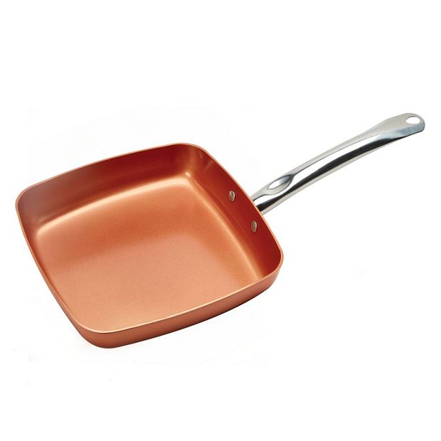Copper Chef Non-Stick Square Fry Pan 5-Piece Set, 8 Inch Griddle Pan, 9.5  Inch