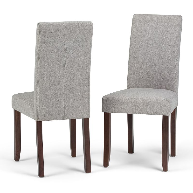 Simpli Home Acadian Parson Dining Chair 2-piece Set, Grey, Furniture