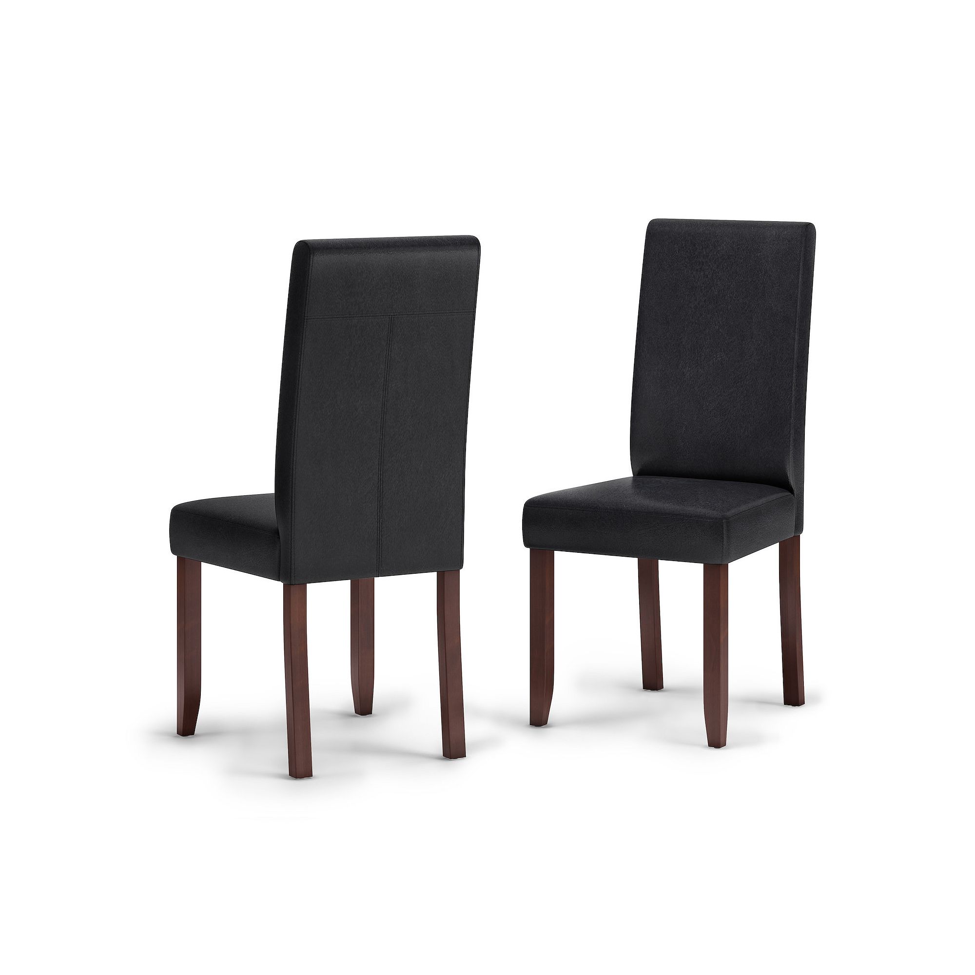 Simpli Home Acadian Parson Dining Chair 2-piece Set, Distressed Black