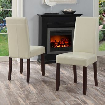 Simpli Home Acadian Parson Dining Chair 2 pc Set