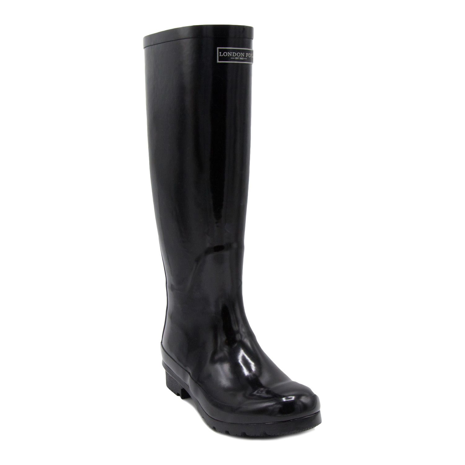 london fog rain boots black