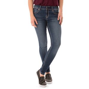 Juniors' Wallflower Whiskered Skinny Jeans