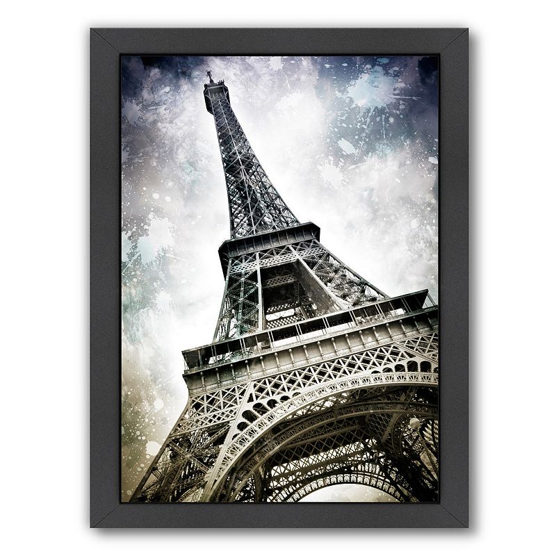 Americanflat Modern Art Paris Eiffel Tower Splashes Framed Wall Art, Multic